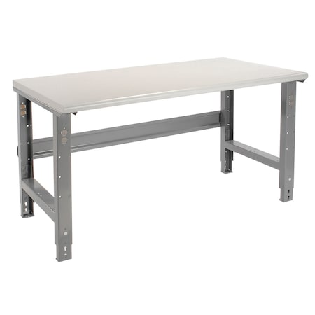 Global Industrial Adjustable Height Workbench, 60 x 30in, Laminate Safety Edge, Gray 183990
